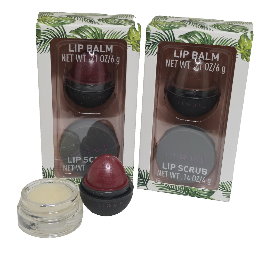 LIQUE 2-Pack Lip Care Kit Balm & Scrub Sets Ambitious + Loving Hydrate Exfoliate